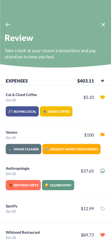 Mindful Spending App Screenshot